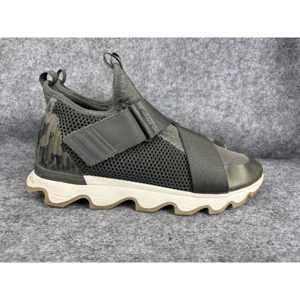 Sorel Kinetic Shoes Womens Size 10.5 Green Camo‎ Slip On Mesh Strap NL3569-365
